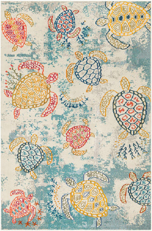Beige 6' 1 x 9' Positano Rectangle Area Rug Coastal Marine Beach Design Carpet for Modern Living Rooms, Dining, Bedroom, Office for Sale at Rug Engine