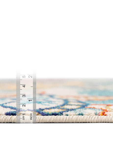 Beige 7' 10 x 7' 10 Positano Square Area Rug Coastal Marine Beach Design Carpet for Modern Living Rooms, Dining, Bedroom, Office for Sale at Rug Engine
