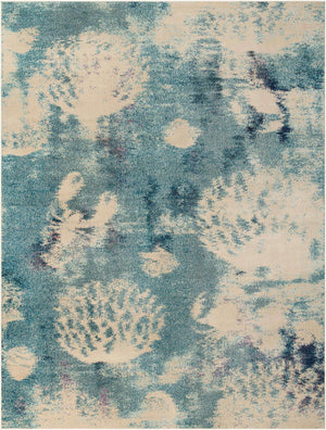 Light Blue 10' x 13' 1 Positano Rectangle Area Rug Coastal Marine Beach Design Carpet for Modern Living Rooms, Dining, Bedroom, Office for Sale at Rug Engine