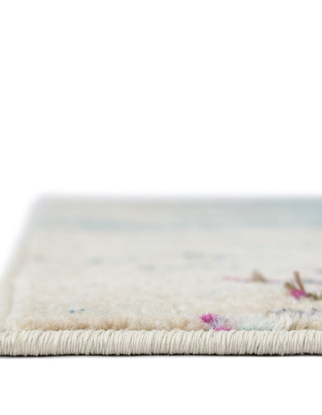 Light Blue 4' 1 x 4' 1 Positano Square Area Rug Coastal Marine Beach Design Carpet for Modern Living Rooms, Dining, Bedroom, Office for Sale at Rug Engine