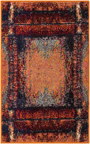 Orange 2' x 3' 1 Estrella Rectangle Area Rug 100% Polypropylene Non-Shedding Stain Resistant Carpet Colorful Modern Abstract Design Easy Clean for Home Decor for Sale at Rug Engine