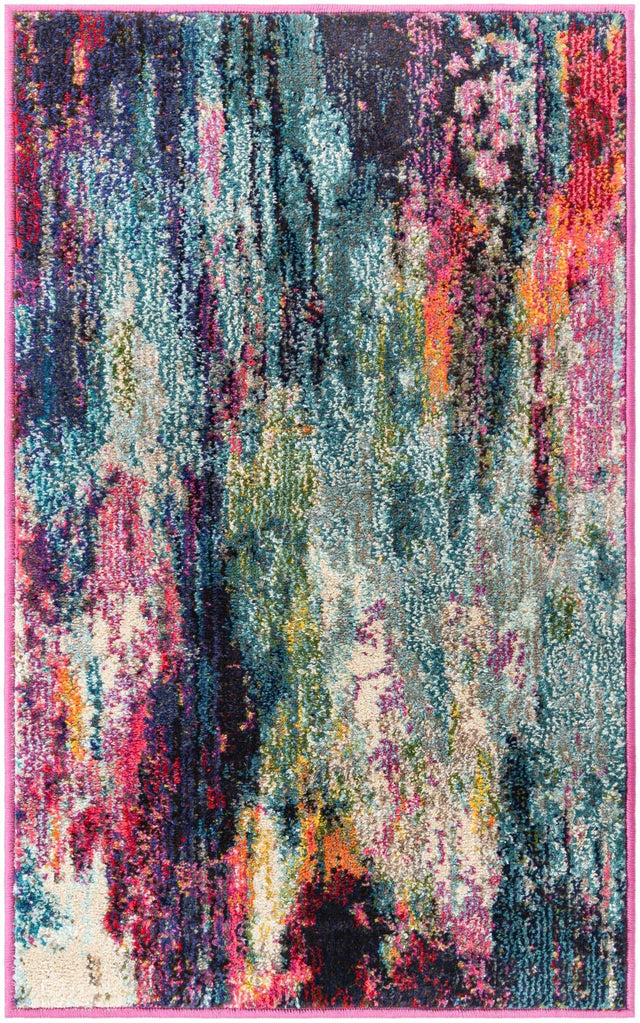 Multicolor 2' x 3' 1 Chromatic Rectangle Area Rug 100% Polypropylene With Cotton Backing Abstract Modern Colorful Carpet Mat for Home Decor & Interior Design for Sale at Rug Engine