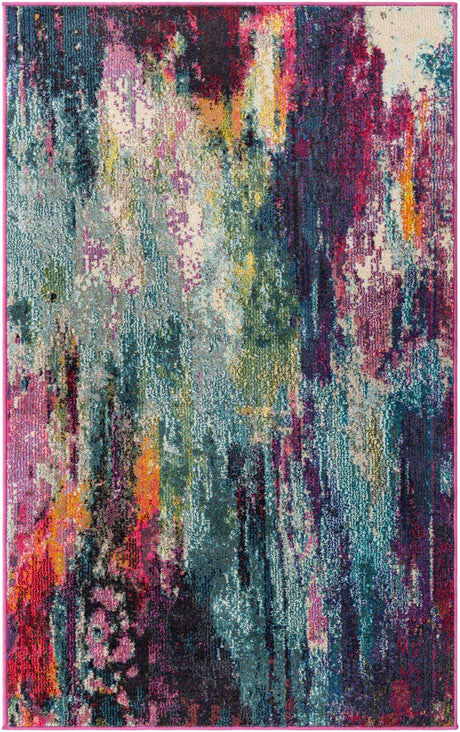 Multicolor 3' 3 x 5' 3 Chromatic Rectangle Area Rug 100% Polypropylene With Cotton Backing Abstract Modern Colorful Carpet Mat for Home Decor & Interior Design for Sale at Rug Engine