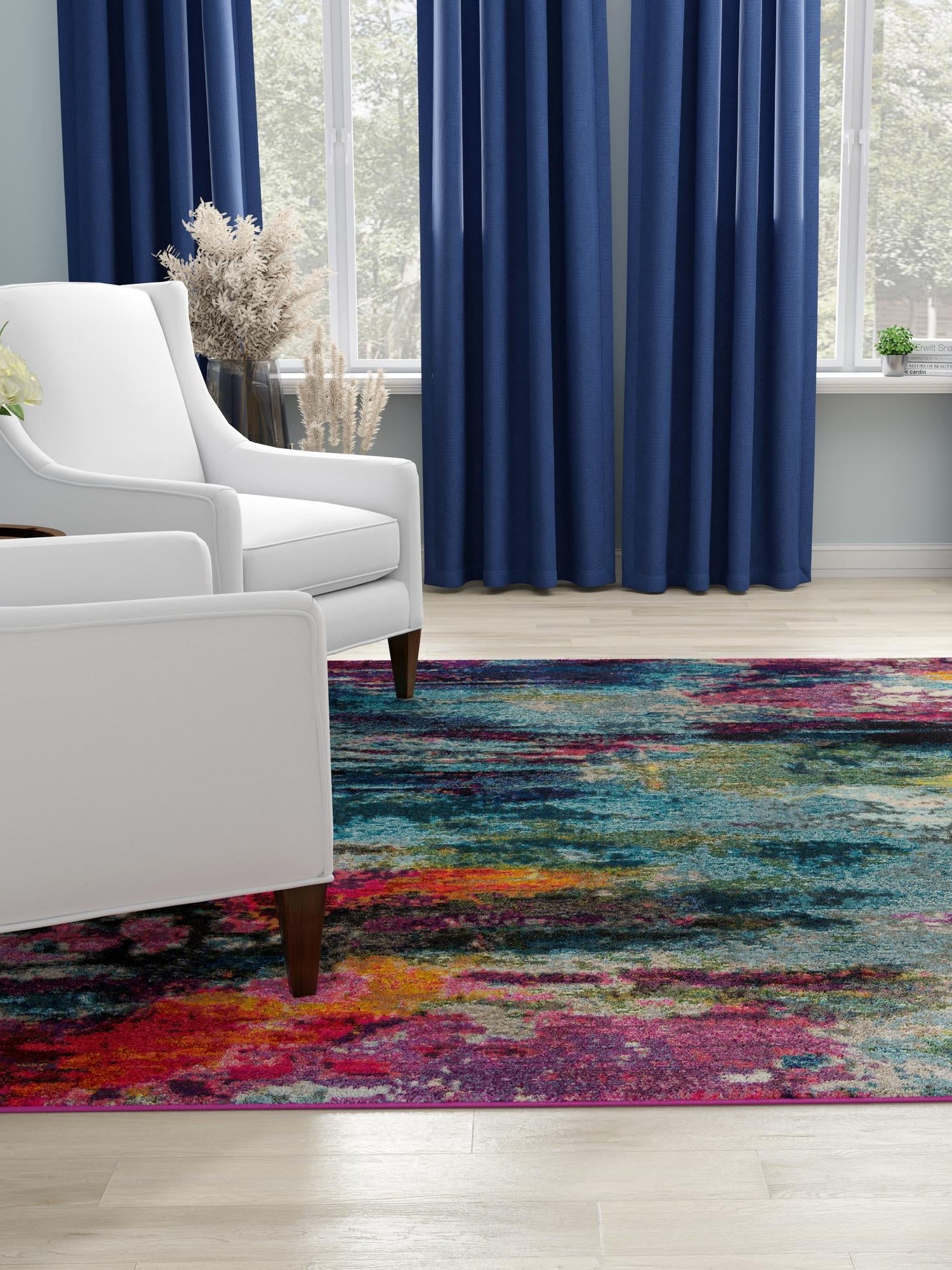 Multicolor 6' 1 x 6' 1 Chromatic Square Area Rug 100% Polypropylene With Cotton Backing Abstract Modern Colorful Carpet Mat for Home Decor & Interior Design for Sale at Rug Engine