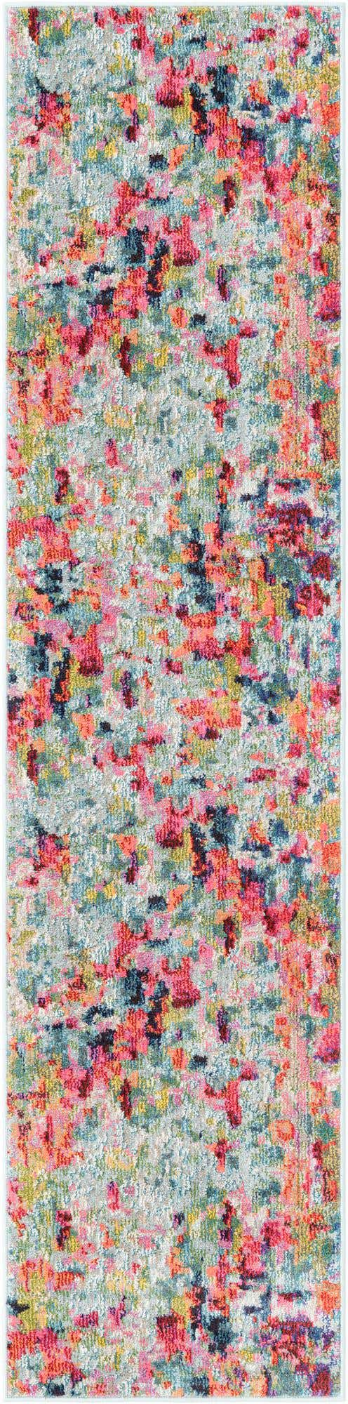 Multicolor 2' 7 x 12' Chromatic Runner Area Rug 100% Polypropylene With Cotton Backing Abstract Modern Colorful Carpet Mat for Home Decor & Interior Design for Sale at Rug Engine
