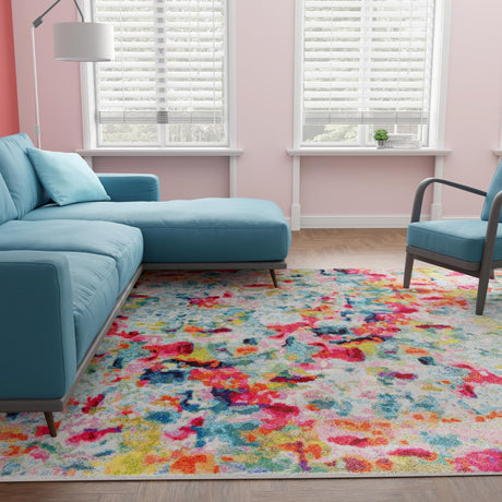 Multicolor 7' 10 x 7' 10 Chromatic Square Area Rug 100% Polypropylene With Cotton Backing Abstract Modern Colorful Carpet Mat for Home Decor & Interior Design for Sale at Rug Engine