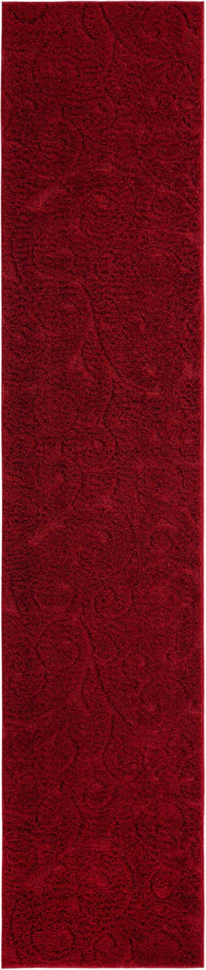 Red 2' 7 x 12' Floral Shag Runner Area Rug Thick Soft Touch Fluffy & Plush Shaggy Pile 100% Polyester With Cotton Backing Carpet for Interior Design for Sale at Rug Engine