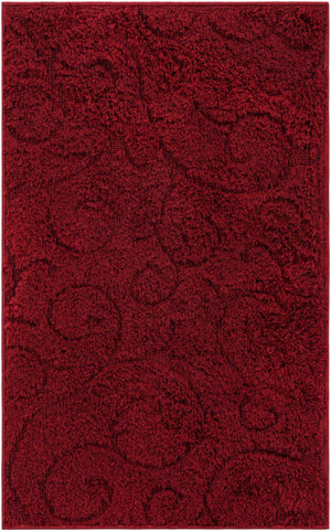 Red 2' x 3' 1 Floral Shag Rectangle Area Rug Thick Soft Touch Fluffy & Plush Shaggy Pile 100% Polyester With Cotton Backing Carpet for Interior Design for Sale at Rug Engine