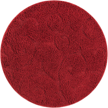 Red 3' 3 x 3' 3 Floral Shag Round Area Rug Thick Soft Touch Fluffy & Plush Shaggy Pile 100% Polyester With Cotton Backing Carpet for Interior Design for Sale at Rug Engine