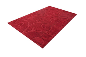 Red 6' 1 x 9' Floral Shag Rectangle Area Rug Thick Soft Touch Fluffy & Plush Shaggy Pile 100% Polyester With Cotton Backing Carpet for Interior Design for Sale at Rug Engine