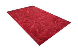 Red 6' 1 x 9' Floral Shag Rectangle Area Rug Thick Soft Touch Fluffy & Plush Shaggy Pile 100% Polyester With Cotton Backing Carpet for Interior Design for Sale at Rug Engine