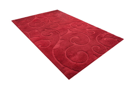 Red 6' 1 x 9' Floral Shag Rectangle Area Rug Thick Soft Touch Fluffy & Plush Shaggy Pile 100% Polyester With Cotton Backing Carpet for Interior Design for Sale at Rug Engine