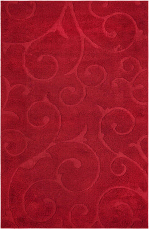 Red 6' 1 x 9' Floral Shag Rectangle Area Rug Thick Soft Touch Fluffy & Plush Shaggy Pile 100% Polyester With Cotton Backing Carpet for Interior Design for Sale at Rug Engine