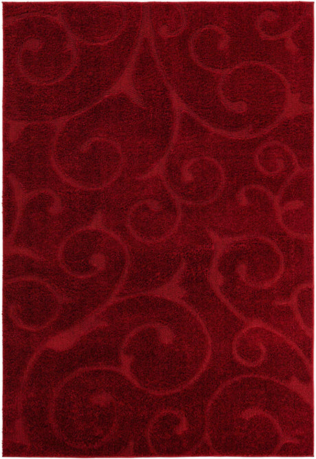 Red 7' 1 x 10' Floral Shag Rectangle Area Rug Thick Soft Touch Fluffy & Plush Shaggy Pile 100% Polyester With Cotton Backing Carpet for Interior Design for Sale at Rug Engine