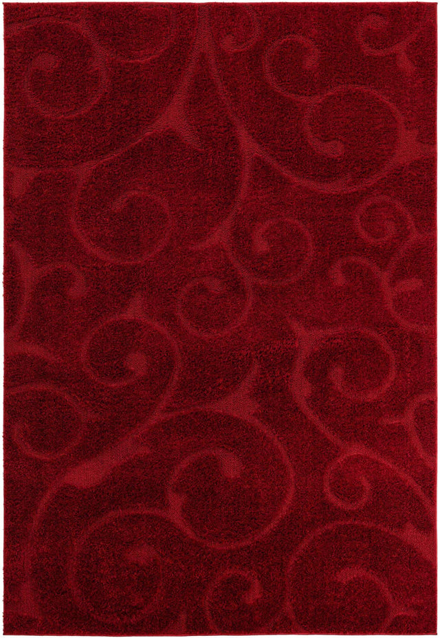 Red 7' 1 x 10' Floral Shag Rectangle Area Rug Thick Soft Touch Fluffy & Plush Shaggy Pile 100% Polyester With Cotton Backing Carpet for Interior Design for Sale at Rug Engine