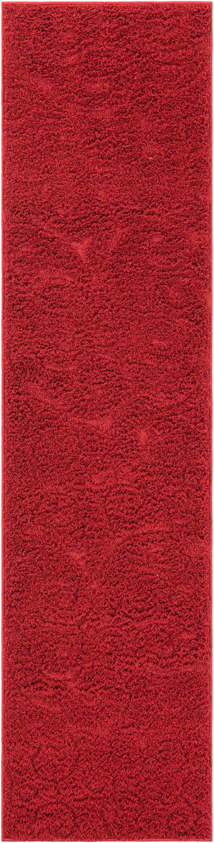 Red 2' x 8' Floral Shag Runner Area Rug Thick Soft Touch Fluffy & Plush Shaggy Pile 100% Polyester With Cotton Backing Carpet for Interior Design for Sale at Rug Engine
