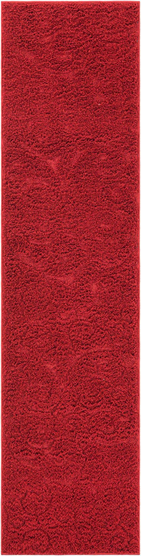 Red 2' x 8' Floral Shag Runner Area Rug Thick Soft Touch Fluffy & Plush Shaggy Pile 100% Polyester With Cotton Backing Carpet for Interior Design for Sale at Rug Engine