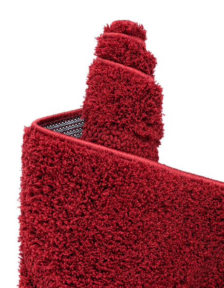 Red 7' 10 x 7' 10 Floral Shag Square Area Rug Thick Soft Touch Fluffy & Plush Shaggy Pile 100% Polyester With Cotton Backing Carpet for Interior Design for Sale at Rug Engine