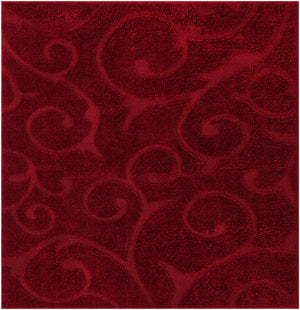 Red 7' 10 x 7' 10 Floral Shag Square Area Rug Thick Soft Touch Fluffy & Plush Shaggy Pile 100% Polyester With Cotton Backing Carpet for Interior Design for Sale at Rug Engine
