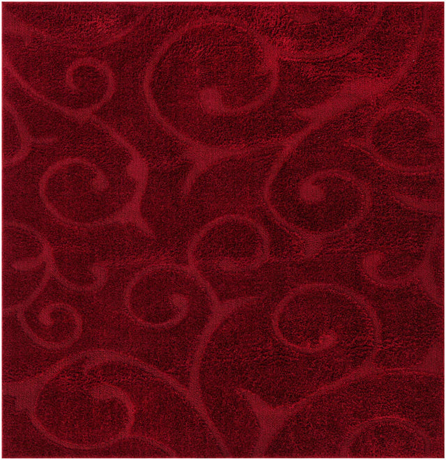 Red 7' 10 x 7' 10 Floral Shag Square Area Rug Thick Soft Touch Fluffy & Plush Shaggy Pile 100% Polyester With Cotton Backing Carpet for Interior Design for Sale at Rug Engine
