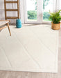 Ivory 7' 10 x 7' 10 Trellis Shag Square Area Rug Thick Soft Touch Fluffy & Plush Shaggy Pile