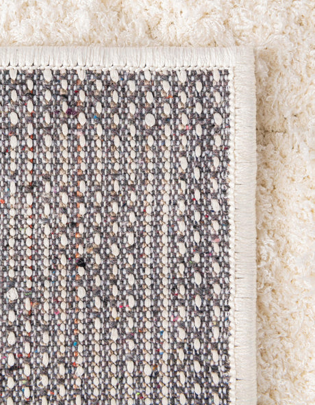 Ivory 7' 10 x 7' 10 Trellis Shag Square Area Rug Thick Soft Touch Fluffy & Plush Shaggy Pile Geometric Modern Unique Carpet for Home Interior Design for Sale at Rug Engine