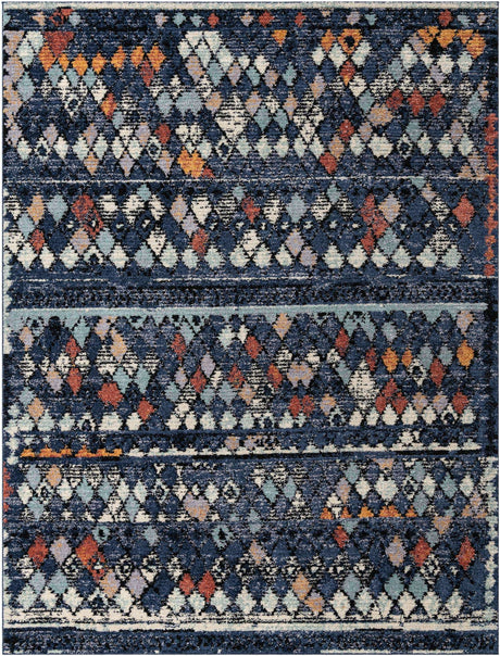 Navy Blue 10' x 13' Morocco Rectangle Rug