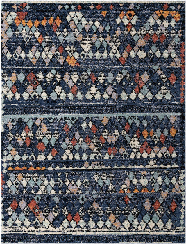 Navy Blue 10' x 13' Morocco Rectangle Rug