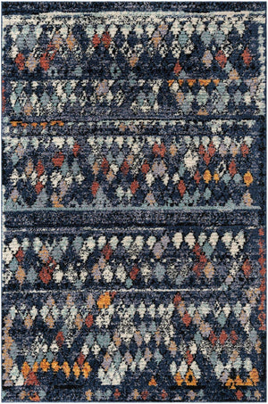 Navy Blue 6' 1 x 9' Morocco Rectangle Rug