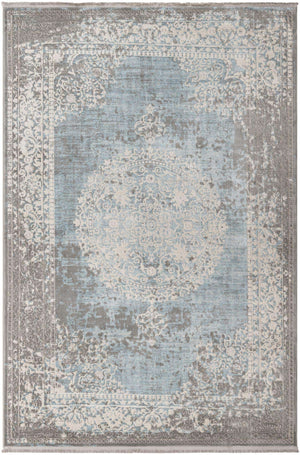 Light Blue 6' 1 x 9' New Classical Rectangle Area Rug 70% Polypropylene & 30% Polyester Traditional Vintage Distressed Carpet for Interior Design Home Decor for Sale at Rug Engine