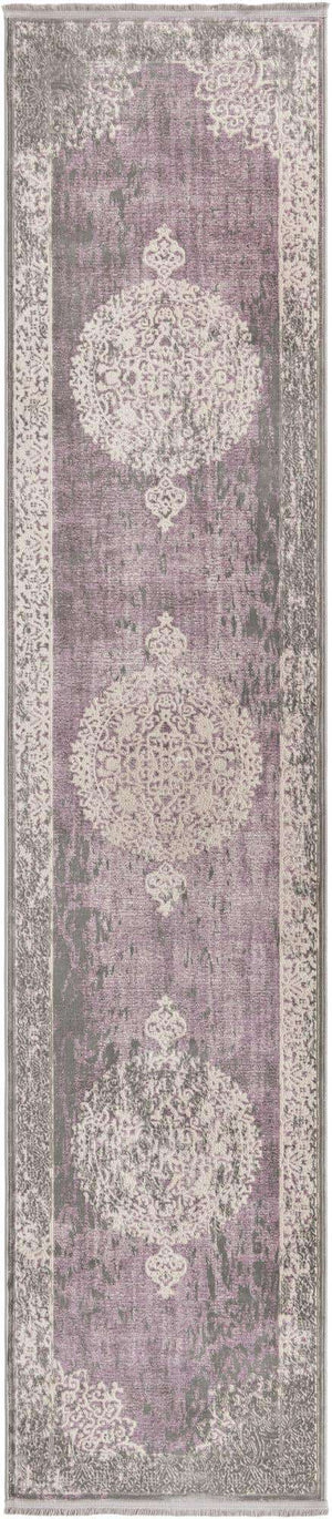 Purple 2' 7 x 12' New Classical Runner Area Rug 70% Polypropylene & 30% Polyester Traditional Vintage Distressed Carpet for Interior Design Home Decor for Sale at Rug Engine