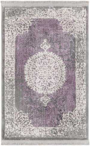 Purple 2' x 3' 1 New Classical Rectangle Area Rug 70% Polypropylene & 30% Polyester Traditional Vintage Distressed Carpet for Interior Design Home Decor for Sale at Rug Engine