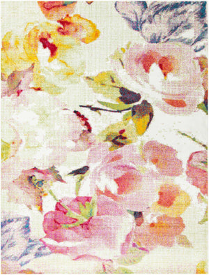 Ivory 10' x 13' Lyon Rectangle Area Rug Vivid Colorful Abstract Modern 100% Polypropylene Carpet for Living Room, Dining, Office for Sale at Rug Engine