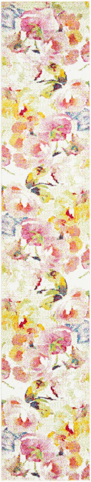 Ivory 2' 7 x 13' 11 Lyon Runner Area Rug Vivid Colorful Abstract Modern 100% Polypropylene Carpet for Living Room, Dining, Office for Sale at Rug Engine