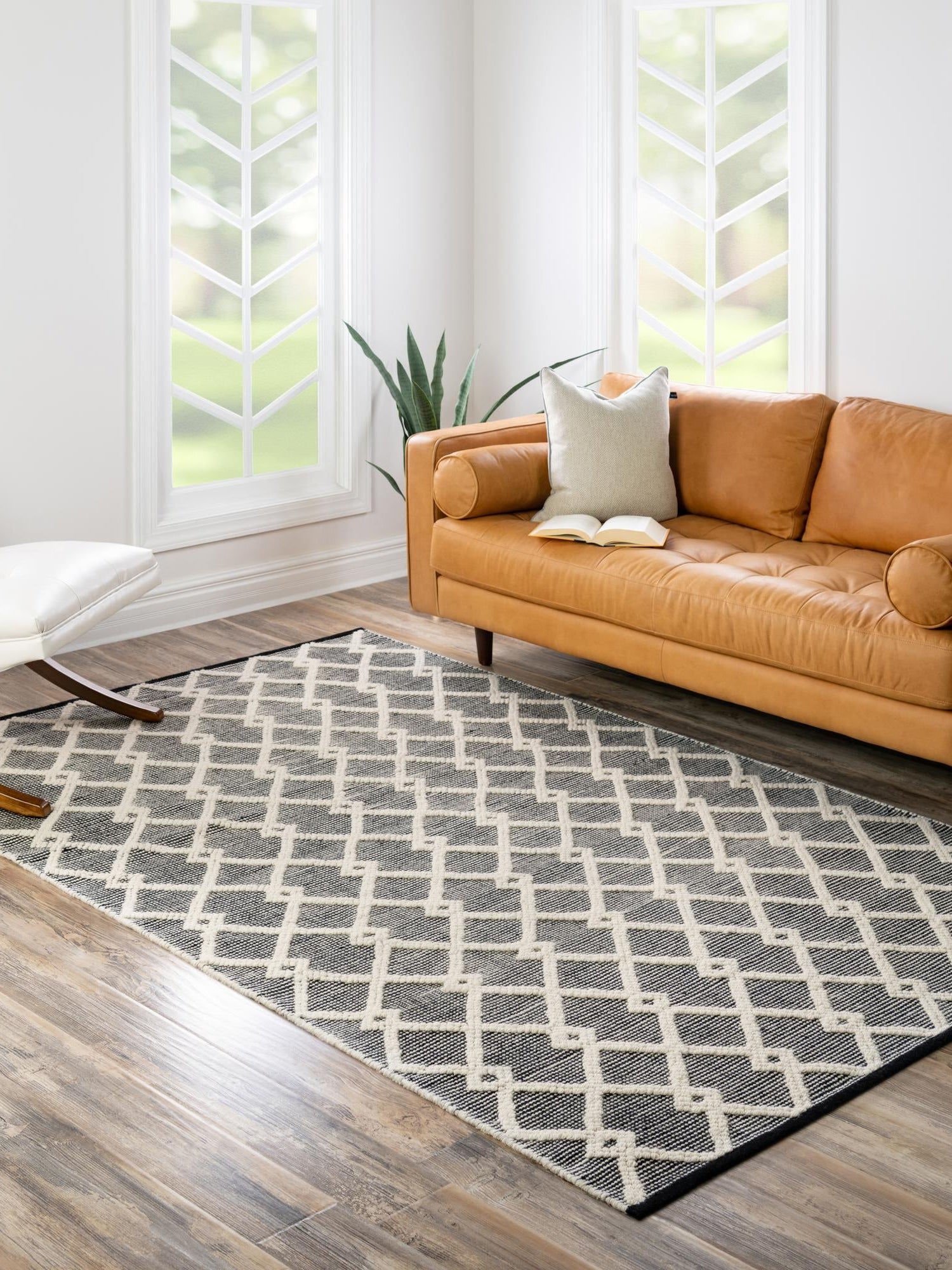 Blackberry 4' 1 x 6' 1 Jill Zarin Dorset Rectangle Area Rug Premium Wool & Cotton Blend All Natural Pile Carpet for Bedrooms, Offices, Living Rooms, Dorms for Sale at Rug Engine