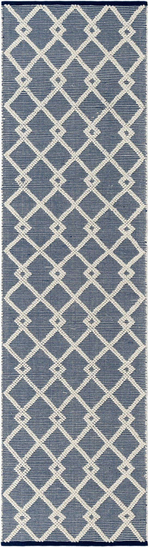 Blueberry 2' 7 x 10' Jill Zarin Dorset Runner Area Rug Premium Wool & Cotton Blend All Natural Pile Carpet for Bedrooms, Offices, Living Rooms, Dorms for Sale at Rug Engine