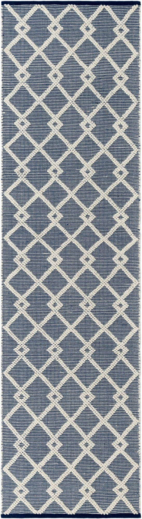 Blueberry 2' 7 x 10' Jill Zarin Dorset Runner Area Rug Premium Wool & Cotton Blend All Natural Pile Carpet for Bedrooms, Offices, Living Rooms, Dorms for Sale at Rug Engine