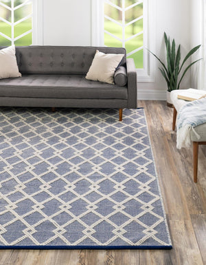 Blueberry 10' x 10' Jill Zarin Dorset Square Area Rug Premium Wool & Cotton Blend All Natural Pile Carpet for Bedrooms, Offices, Living Rooms, Dorms for Sale at Rug Engine