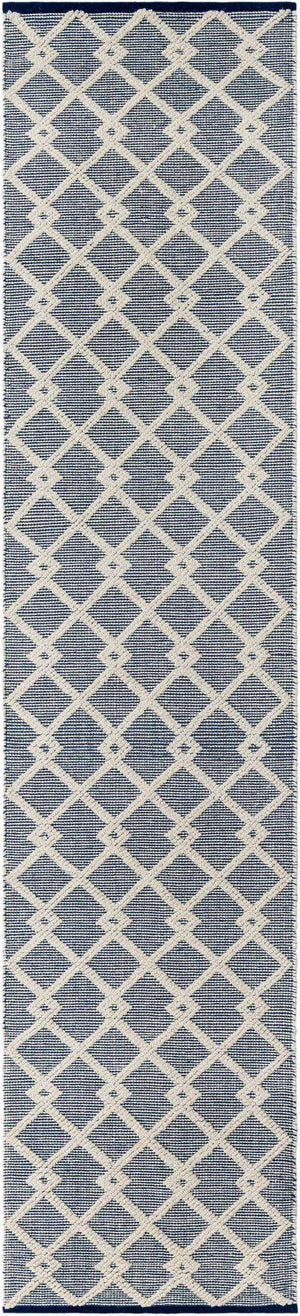 Blueberry 2' 7 x 12' Jill Zarin Dorset Runner Area Rug Premium Wool & Cotton Blend All Natural Pile Carpet for Bedrooms, Offices, Living Rooms, Dorms for Sale at Rug Engine