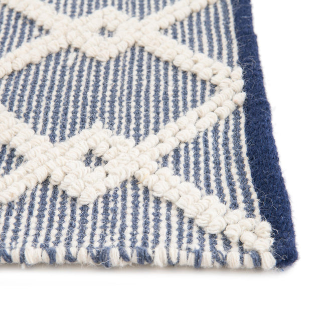 Blueberry 5' 1 x 8' Jill Zarin Dorset Rectangle Area Rug Premium Wool & Cotton Blend All Natural Pile Carpet for Bedrooms, Offices, Living Rooms, Dorms for Sale at Rug Engine