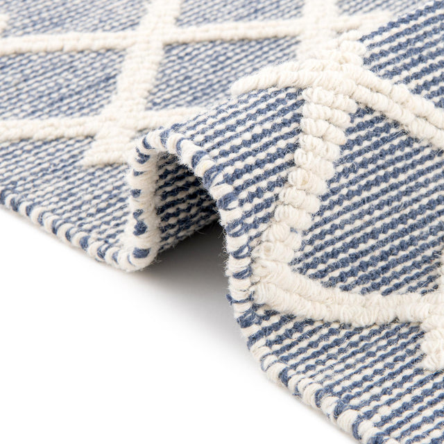 Blueberry 5' 1 x 8' Jill Zarin Dorset Rectangle Area Rug Premium Wool & Cotton Blend All Natural Pile Carpet for Bedrooms, Offices, Living Rooms, Dorms for Sale at Rug Engine