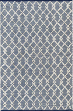 Blueberry 6' 1 x 9' Jill Zarin Dorset Rectangle Area Rug Premium Wool & Cotton Blend All Natural Pile Carpet for Bedrooms, Offices, Living Rooms, Dorms for Sale at Rug Engine