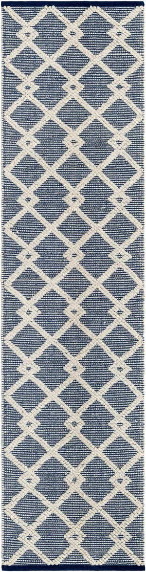 Blueberry 2' x 8' Jill Zarin Dorset Runner Area Rug Premium Wool & Cotton Blend All Natural Pile Carpet for Bedrooms, Offices, Living Rooms, Dorms for Sale at Rug Engine