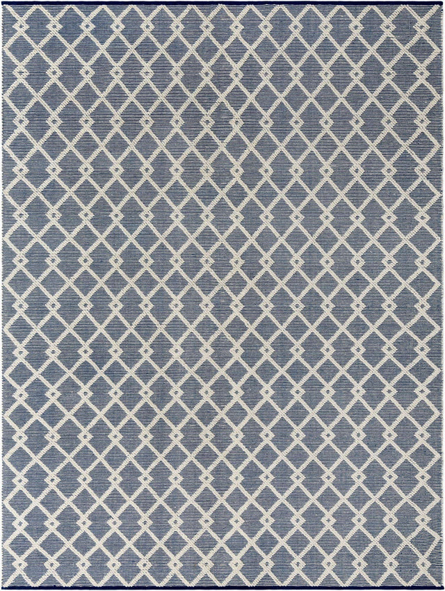 Blueberry 9' x 12' Jill Zarin Dorset Rectangle Area Rug Premium Wool & Cotton Blend All Natural Pile Carpet for Bedrooms, Offices, Living Rooms, Dorms for Sale at Rug Engine