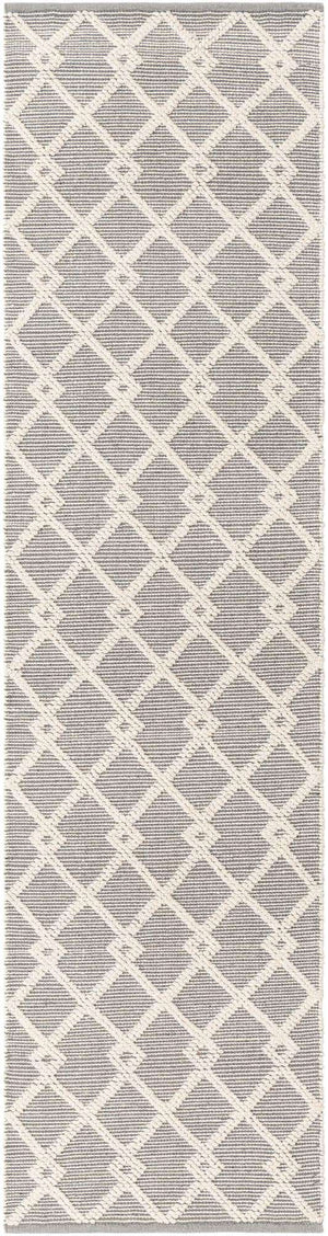 Gray Manor 2' 7 x 10' Jill Zarin Dorset Runner Area Rug Premium Wool & Cotton Blend All Natural Pile Carpet for Bedrooms, Offices, Living Rooms, Dorms for Sale at Rug Engine