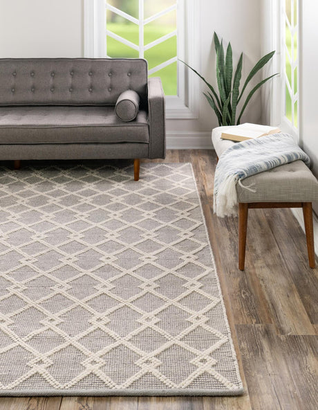 Gray Manor 10' x 10' Jill Zarin Dorset Square Area Rug Premium Wool & Cotton Blend All Natural Pile Carpet for Bedrooms, Offices, Living Rooms, Dorms for Sale at Rug Engine