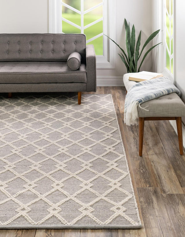 Gray Manor 8' x 8' Jill Zarin Dorset Square Area Rug Premium Wool & Cotton Blend All Natural Pile Carpet for Bedrooms, Offices, Living Rooms, Dorms for Sale at Rug Engine