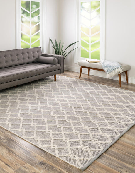 Gray Manor 10' x 10' Jill Zarin Dorset Square Area Rug Premium Wool & Cotton Blend All Natural Pile Carpet for Bedrooms, Offices, Living Rooms, Dorms for Sale at Rug Engine