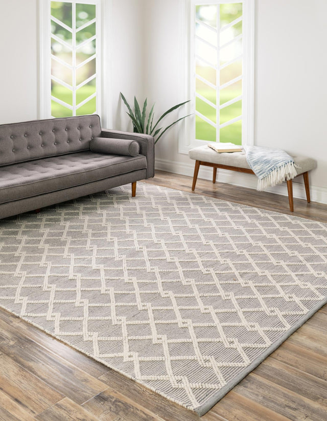 Gray Manor 8' x 8' Jill Zarin Dorset Square Area Rug Premium Wool & Cotton Blend All Natural Pile Carpet for Bedrooms, Offices, Living Rooms, Dorms for Sale at Rug Engine