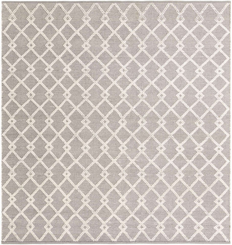 Gray Manor 10' x 10' Jill Zarin Dorset Square Area Rug Premium Wool & Cotton Blend All Natural Pile Carpet for Bedrooms, Offices, Living Rooms, Dorms for Sale at Rug Engine